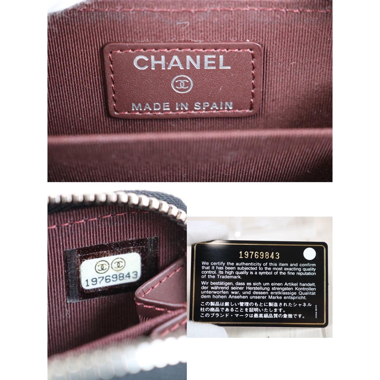 W-Rank A |Chanel Caviar Skin Matrasse Round Zipper Coin Case|062003