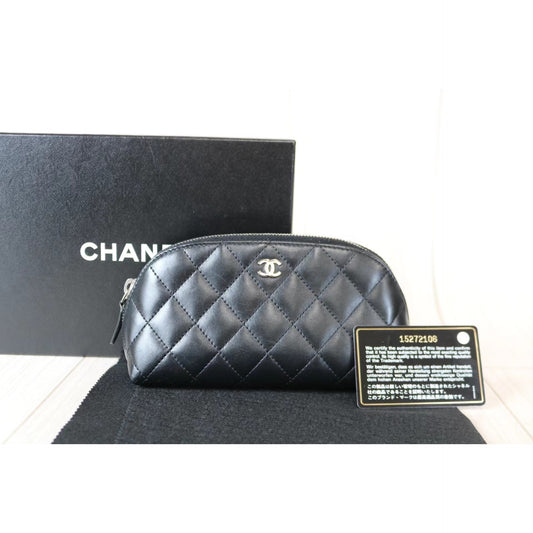 Rank A|Chanel Lamb Skin Pochette Cosmetics|050712
