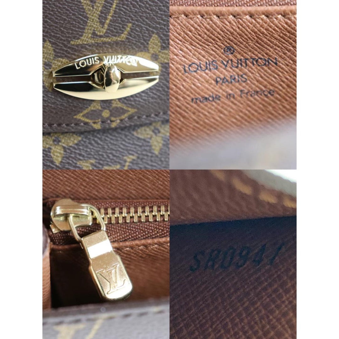 Rank A |LV Malesherbes Kelly Style Gold Evening Top Handle Satchel Bag |22111508