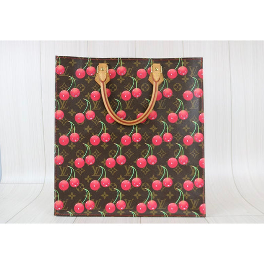 Rank A | LV Takashi Murakam Monogram Sac Plat Tote Bag |030503