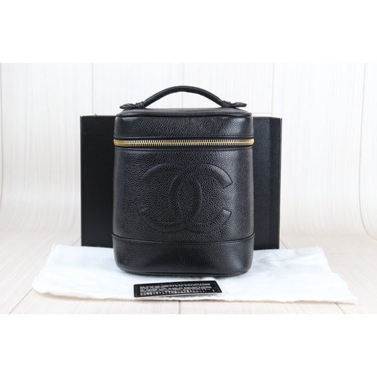 Rank A | CHANEL Caviar Skin Vanity Handbag |23012701