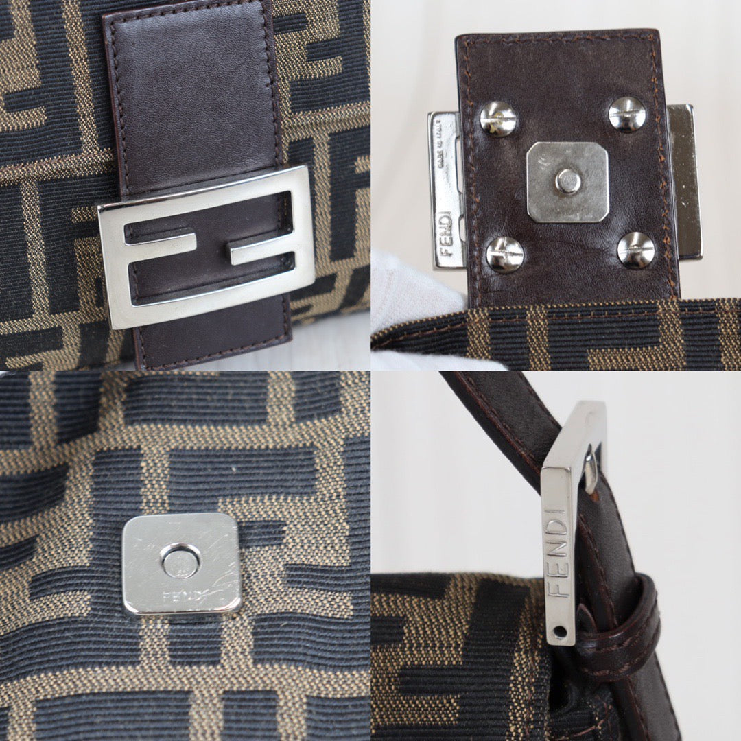 Rank AB |FENDI Zucca Mamma Baguette Shoulder Bag |22121302