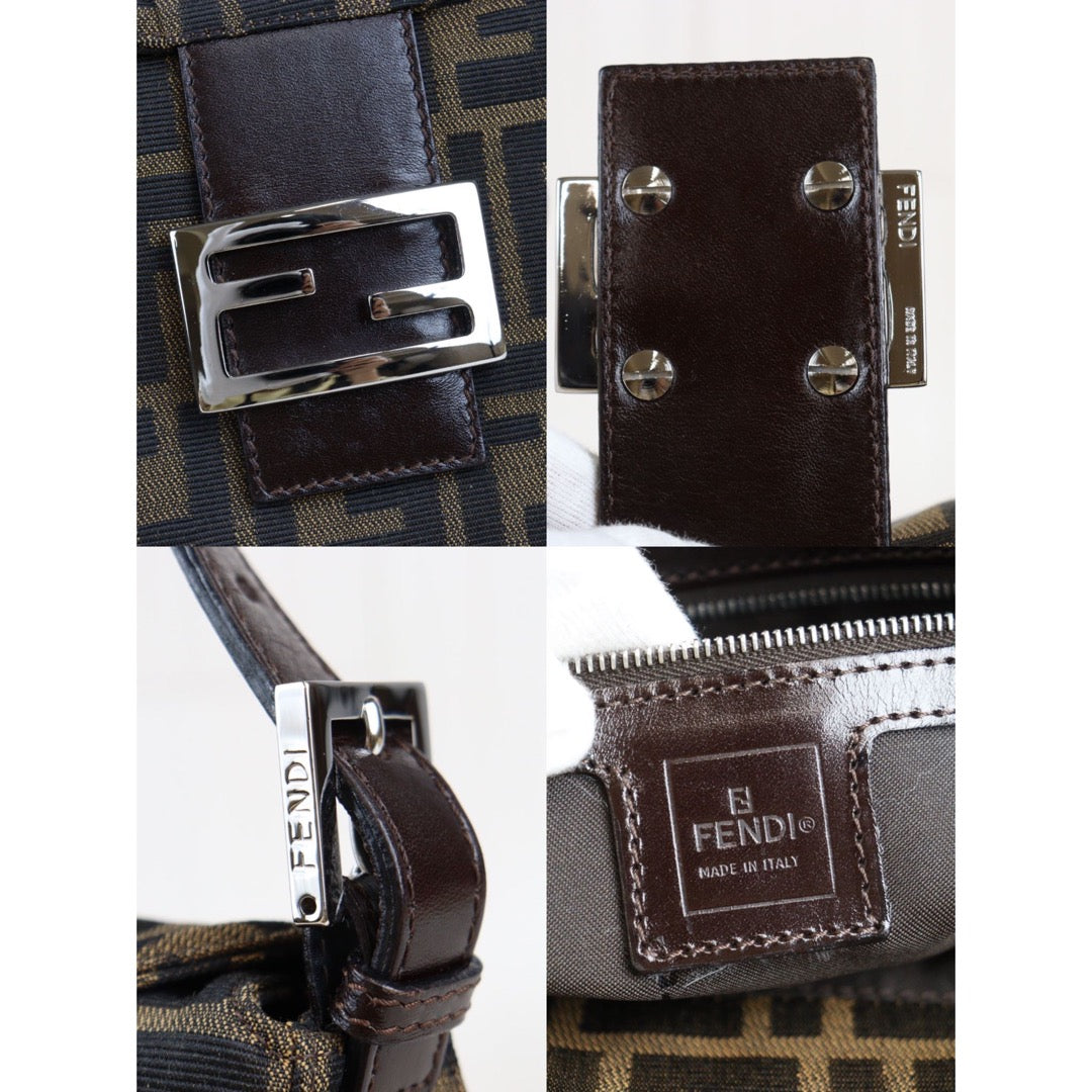 Rank A | FENDI Zucca Mamma Bucket Shoulder Bag|23041403