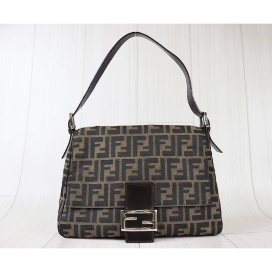 Rank AB| FENDI Zucca Mamma Baguette Shoulder Bag |080602