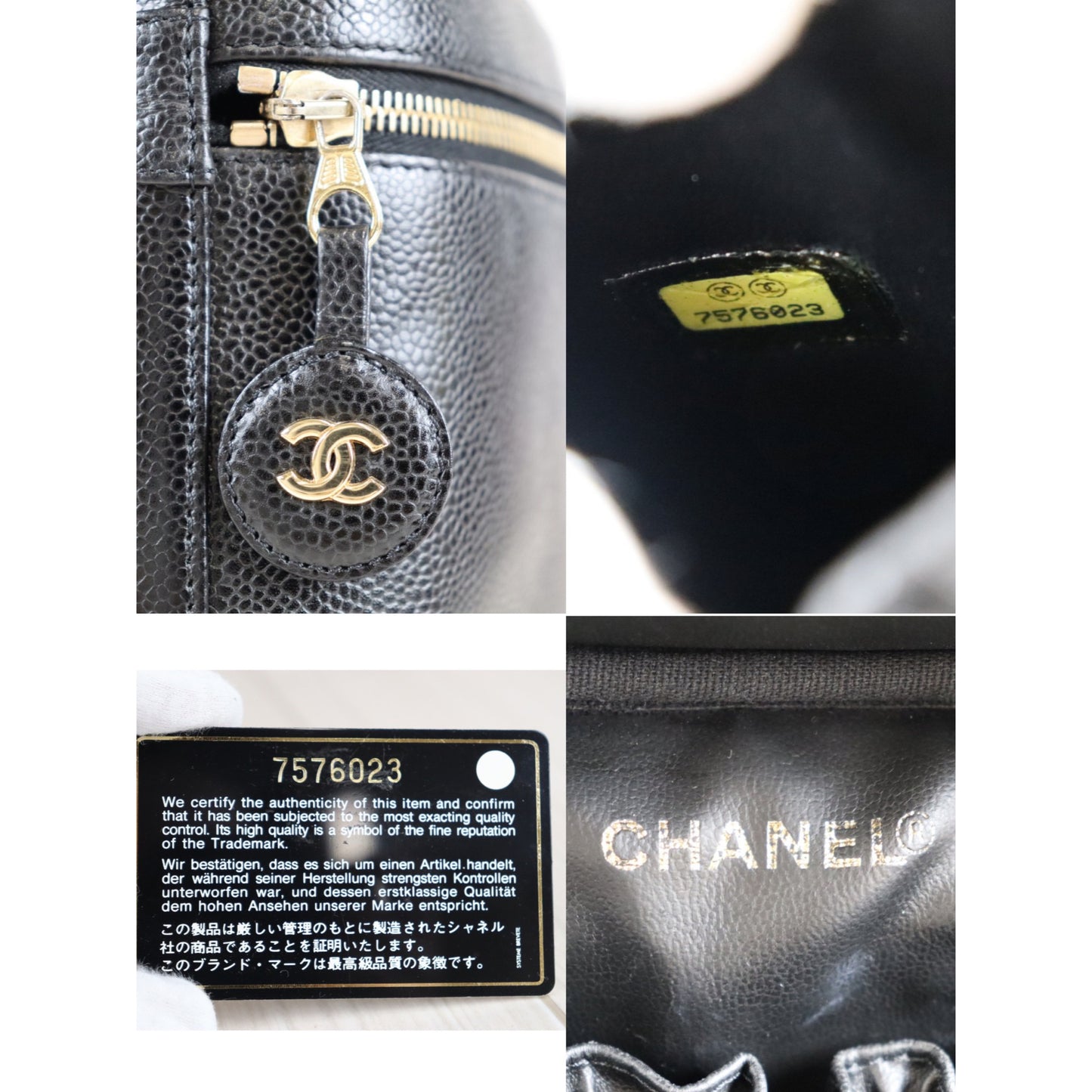 Rank A | CHANEL Caviar Skin Vanity Handbag |080203
