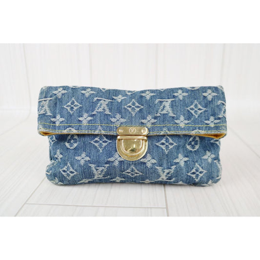 Rank AB | LV Denim Monogram Clutch Bag|070501