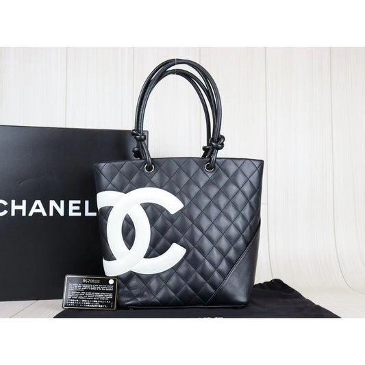 Rank A |CHANEL Cambon Line Medium Tote |072308