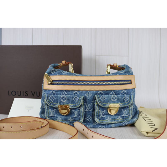 Rank A | LV Monogram Denim Shoulder Bag |031002