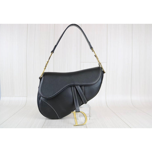 W-Rank SA | Dior Saddle Bag All Leather Black Shoulder Bag