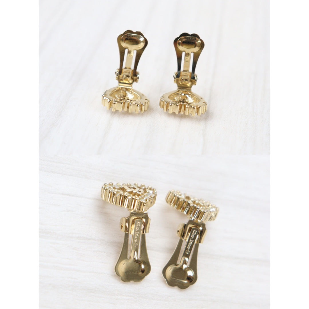 Rank SA | Dior Necklace Earring Set Gold 18k Gold Plated Rhinestone|23041308