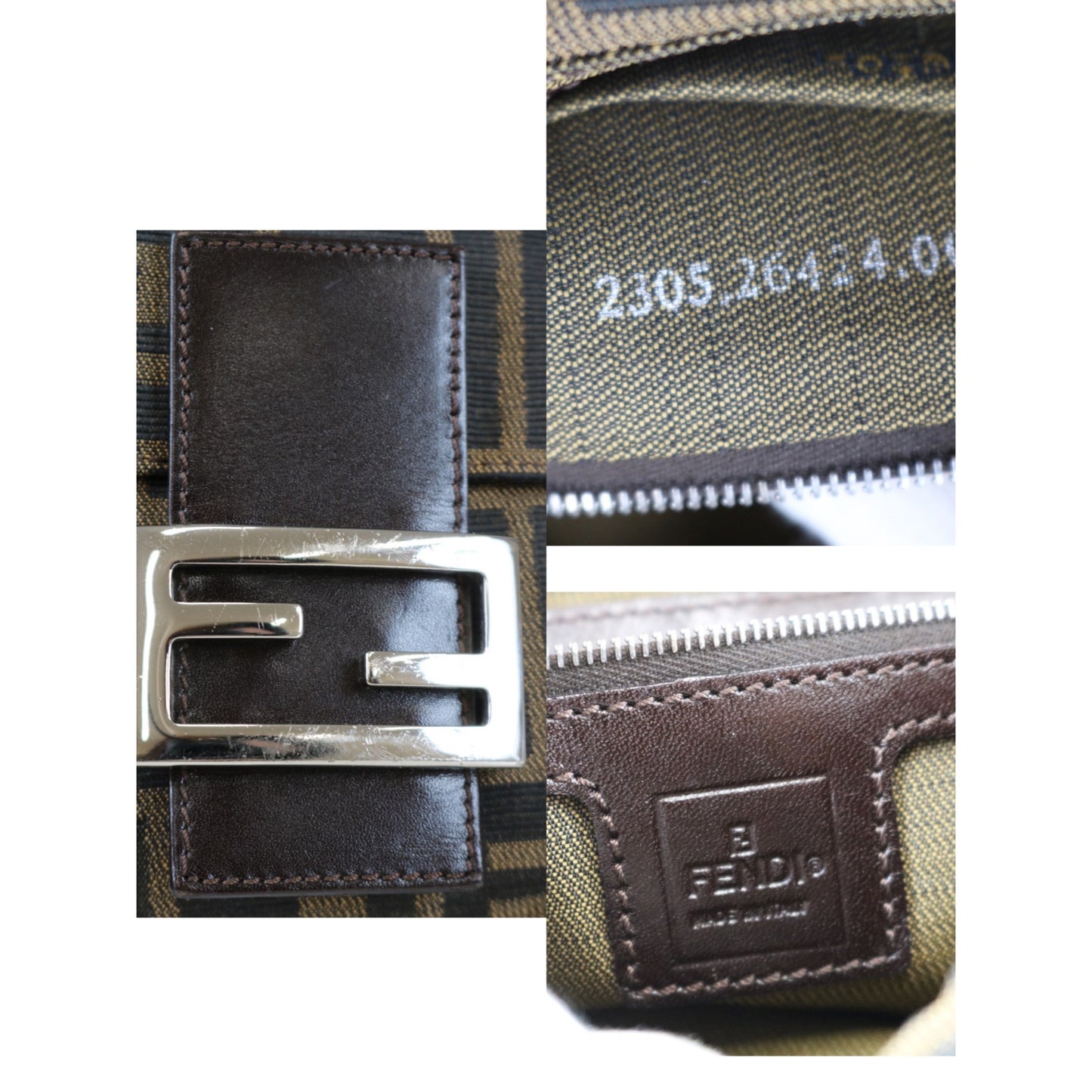 Rank AB |FENDI Zucca Mamma Baguette Shoulder Bag |042501