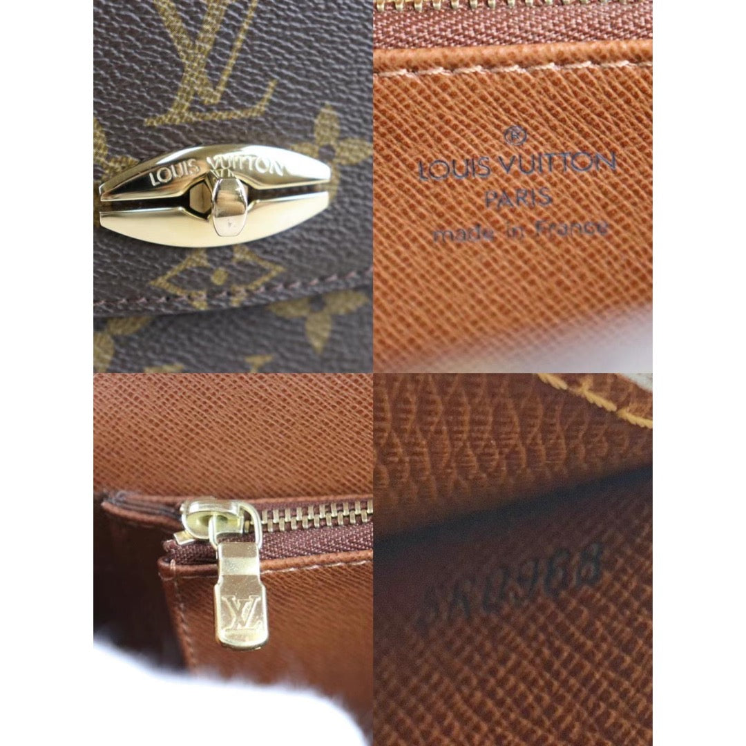 Rank A |LV Malesherbes Kelly Style Gold Evening Top Handle Satchel Bag |22110903
