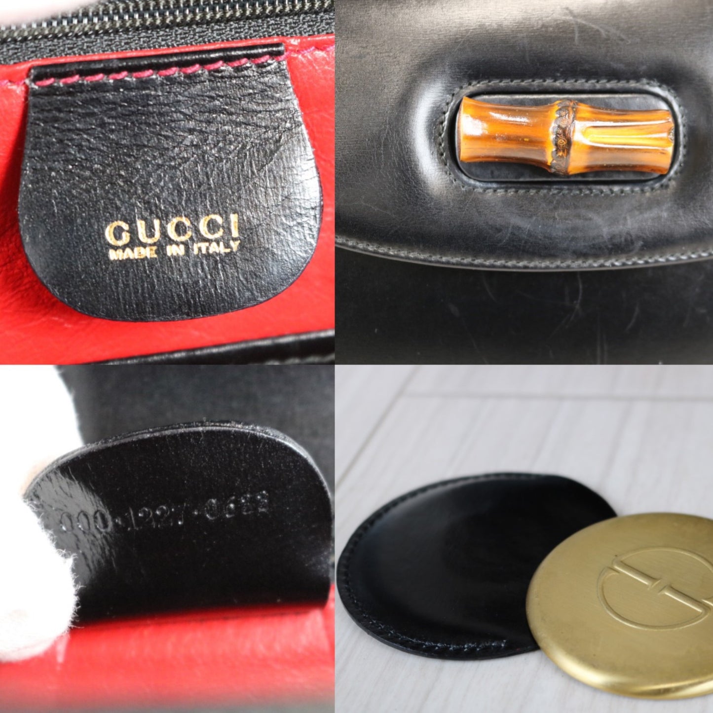 Rank AB | GUCCI Box Leather Hand Bag |030708