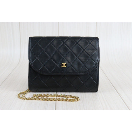 Rank A | CHANEL Mini Coco Mark Matrasse Lambskin Chain Shoulder Bag |23022707