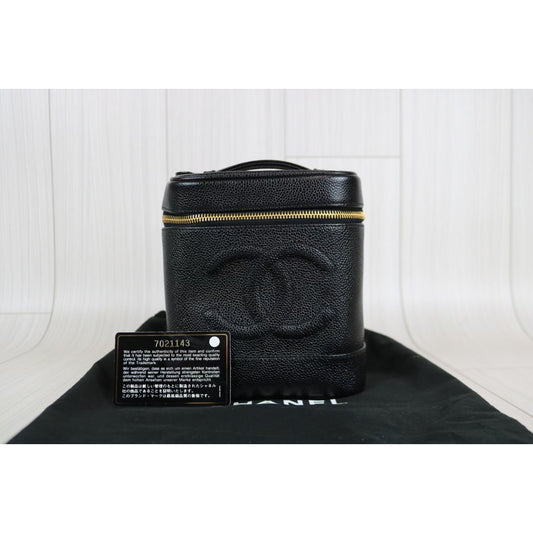 Rank A | CHANEL Caviar Skin Vanity Handbag |032004