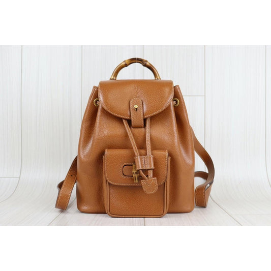 Rank A | GUCCI Bamboo Leather Mini Back bag |22110904