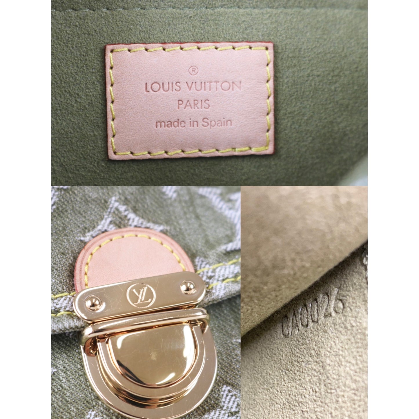 Rank A | LV Monogram Denim Shoulder Bag|031411