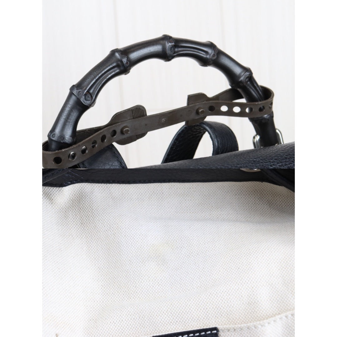 Rank A | GUCCI Leather Back Bag |23012505