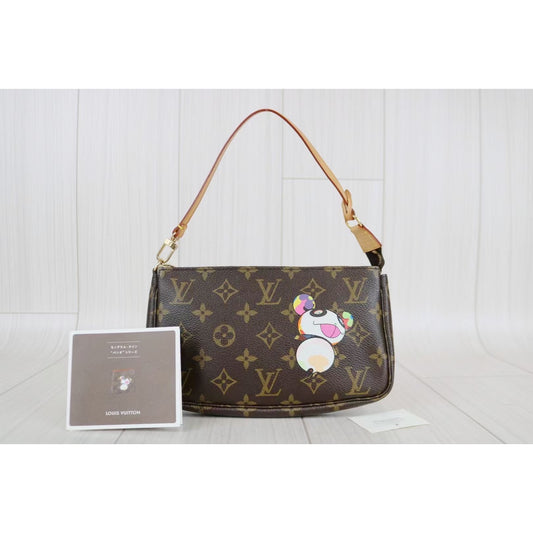 Rank A | LV Takashi Murakam Panda Monogram Pochette Accessoires |032402