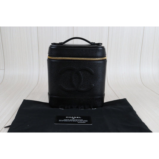 Rank A | CHANEL Caviar Skin Vanity Handbag |23010702