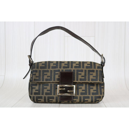 Rank AB |FENDI Zucca Mamma Baguette Shoulder Bag |042501