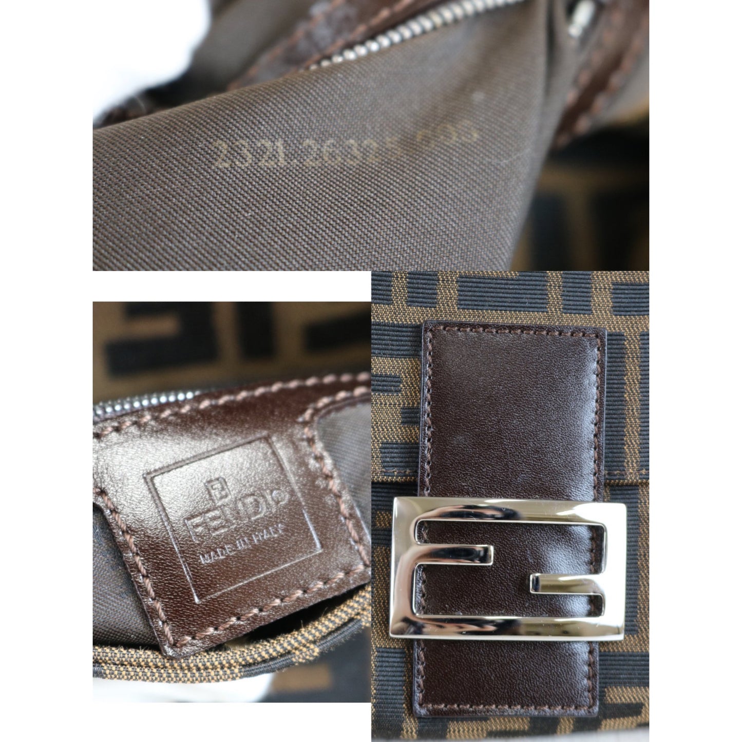 Rank A | FENDI Zucca Mamma Baguette Shoulder Bag 060214