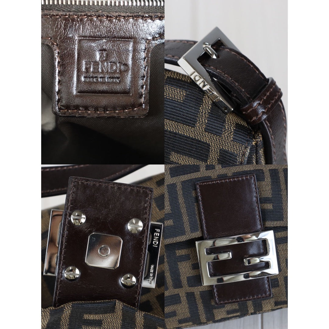 Rank A| FENDI Zucca Mamma Baguette Shoulder Bag |23011302