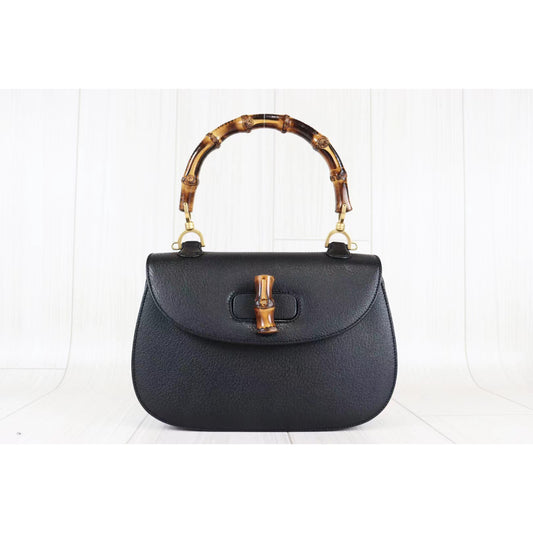 Rank AB | GUCCI Vintage Bamboo Hand Bag |080206