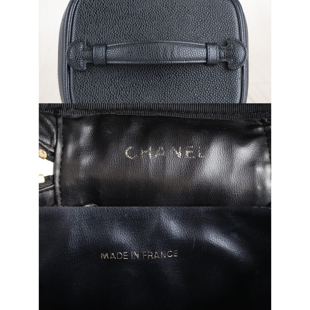 Rank AB| CHANEL Caviar Skin Vanity Handbag |23020206