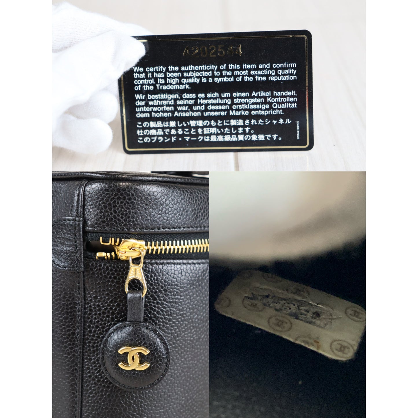 Rank A | CHANEL Caviar Skin Vanity Handbag |082404