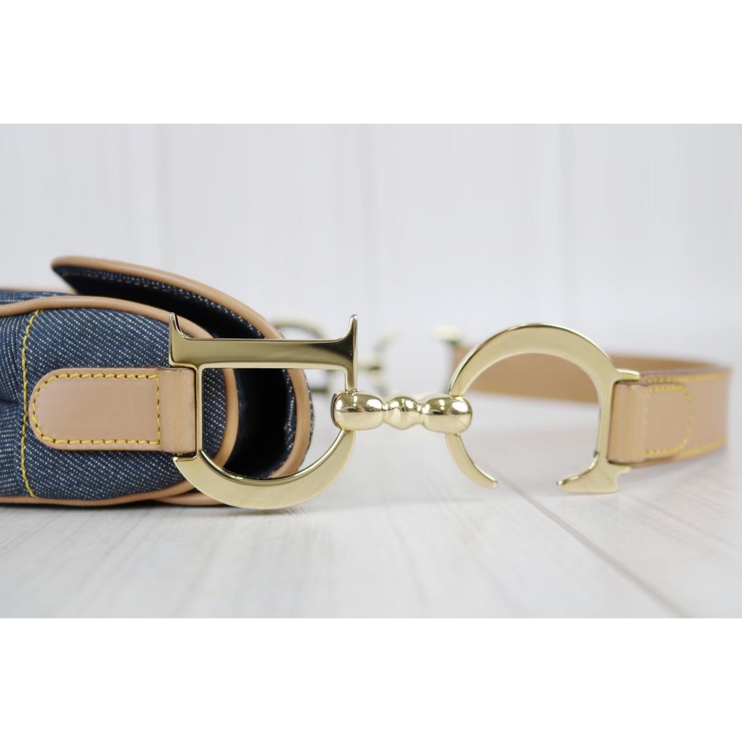 Rank A | Dior Trotter Denim Saddle Bag |040803