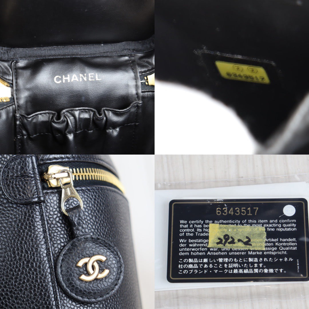 Rank A | CHANEL Caviar Skin Vanity Handbag |22121303