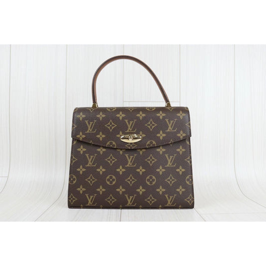 Rank A |LV Malesherbes Kelly Style Gold Evening Top Handle Satchel Bag |22110903