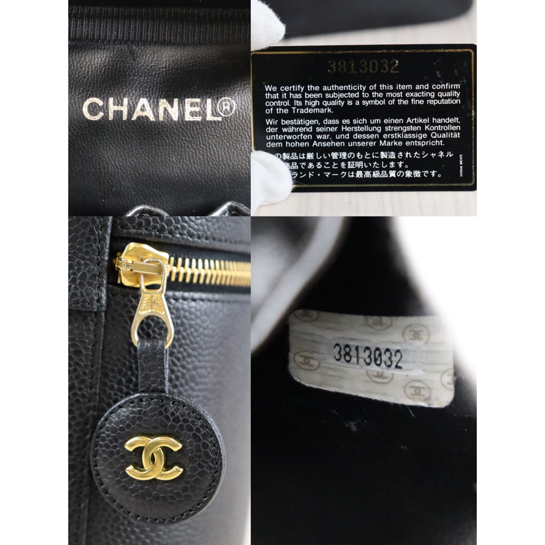Rank A | CHANEL Caviar Skin Vanity Handbag |22120902