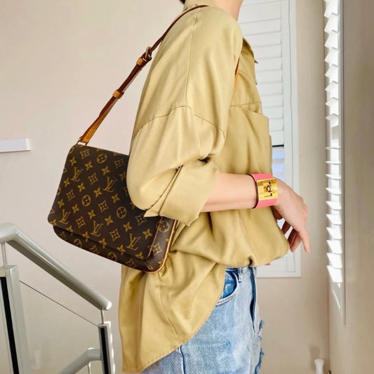 Rank A | LV Monogram Musette Tango Shoulder Bag|22101303