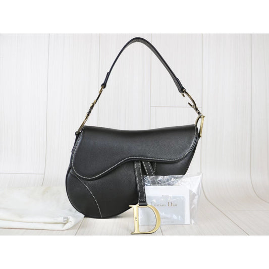 Rank A | Dior Trotter Saddle Bag Black Shoulder Bag|052804