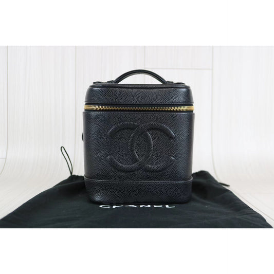 Rank A | CHANEL Caviar Skin Vanity Handbag |062508