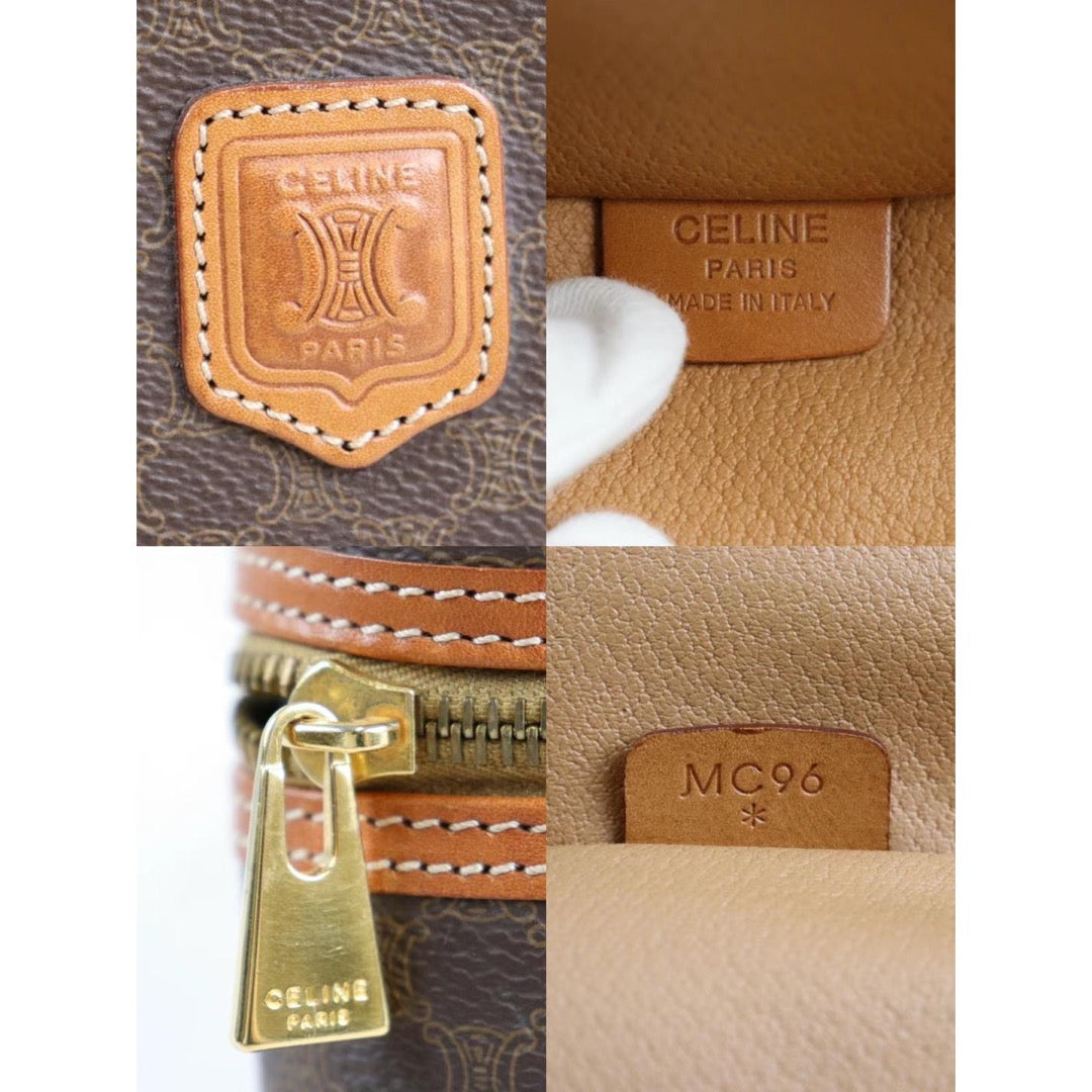 Rank A | CELINE Macadam Vanity Handbag |22112504