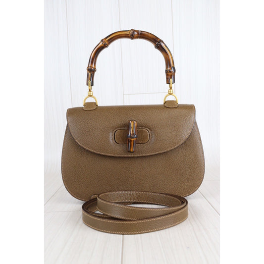 Rank A | GUCCI Vintage Bamboo Hand Bag |23020709