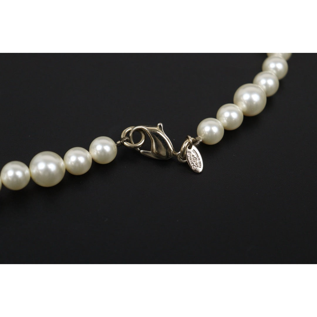 Very Good ( Rank A)｜ CHANEL Coco Mark Pearl Rhinestone  Necklace｜S25110435