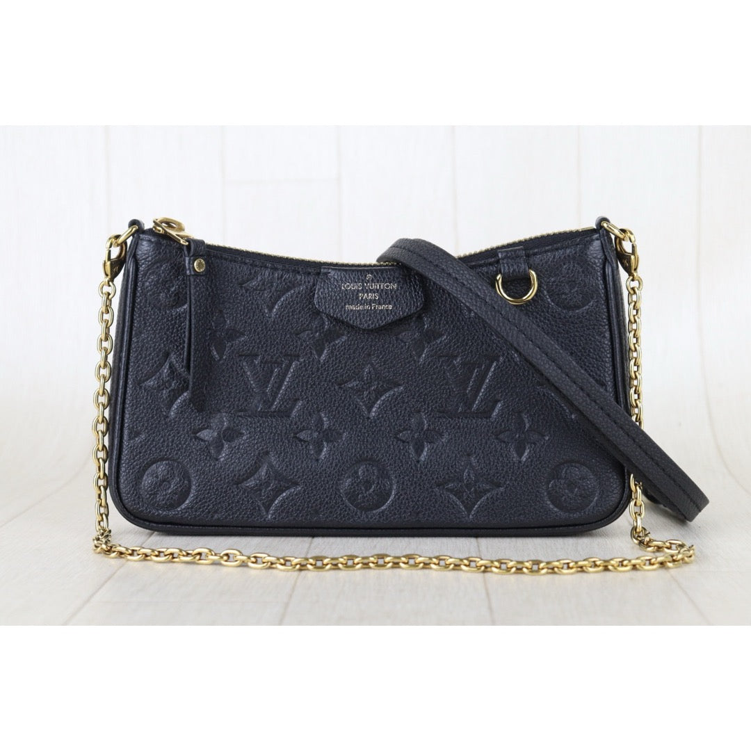 Include Entrupy Certificate of Authenticity｜Very Good ( Rank A) ｜Louis Vuitton Monogram Empreinte Easy Pouch On Strap Black ShoulderBag IC Chips Model｜S26072523