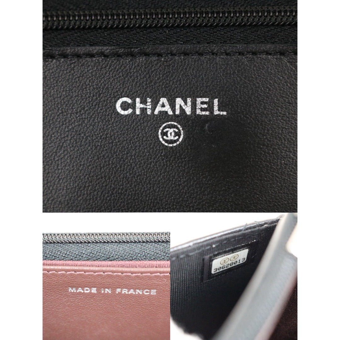 Include Entrupy Certificate of Authenticity｜Very Good ( Rank A)｜CHANEL Lamb Skin WOC Chain Bag Black Made In 2020-2021 Year ｜X26100709