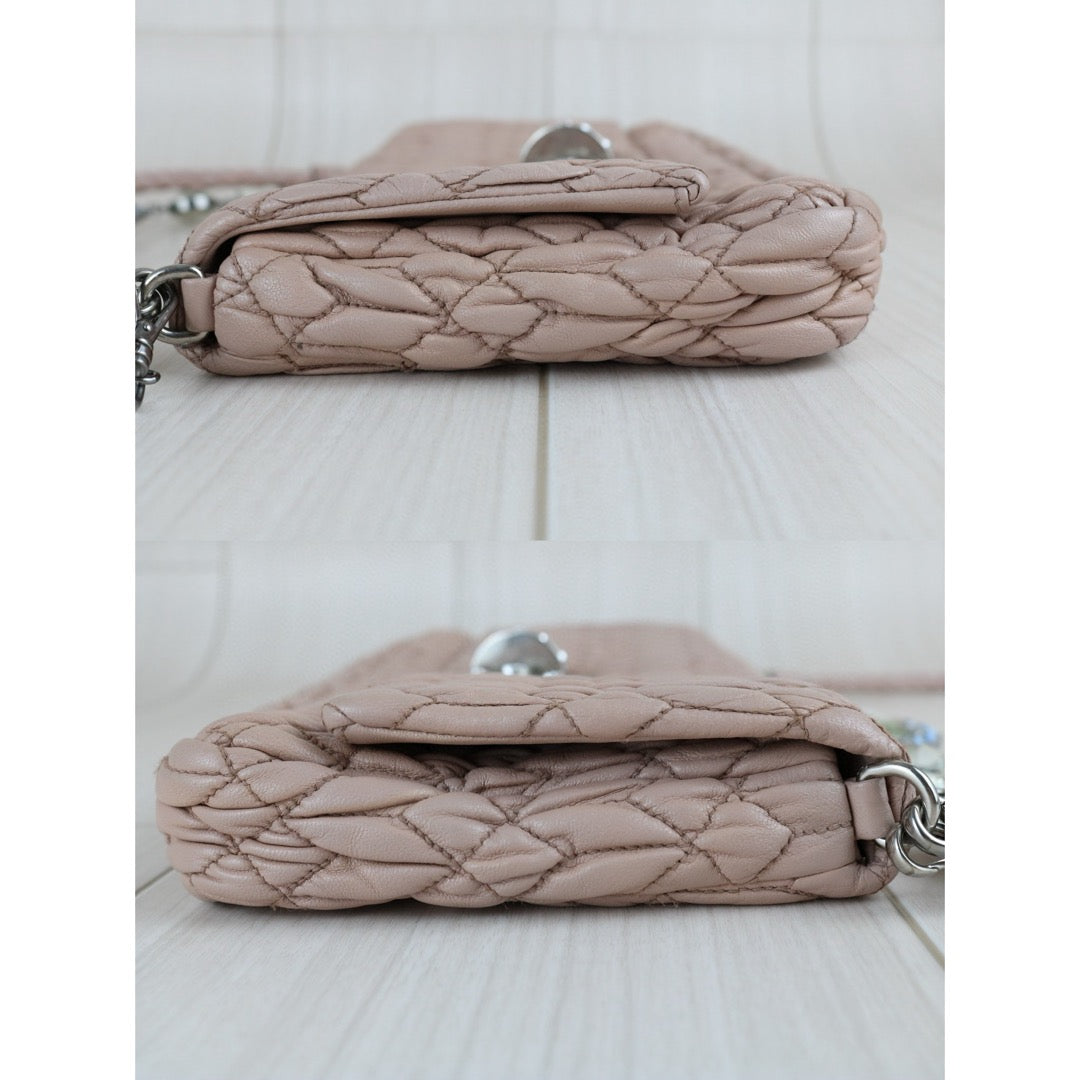 Very Good ( Rank A)｜MiuMiu Lamb Skin Gem Chain Shoulder Bag ｜S24111808