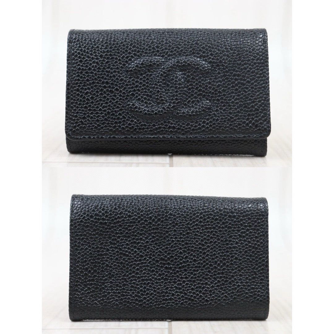 Very Good ( Rank A)｜CHANEL Caviar Skin Key Case Black Made In 1997-1999Year｜V24102419