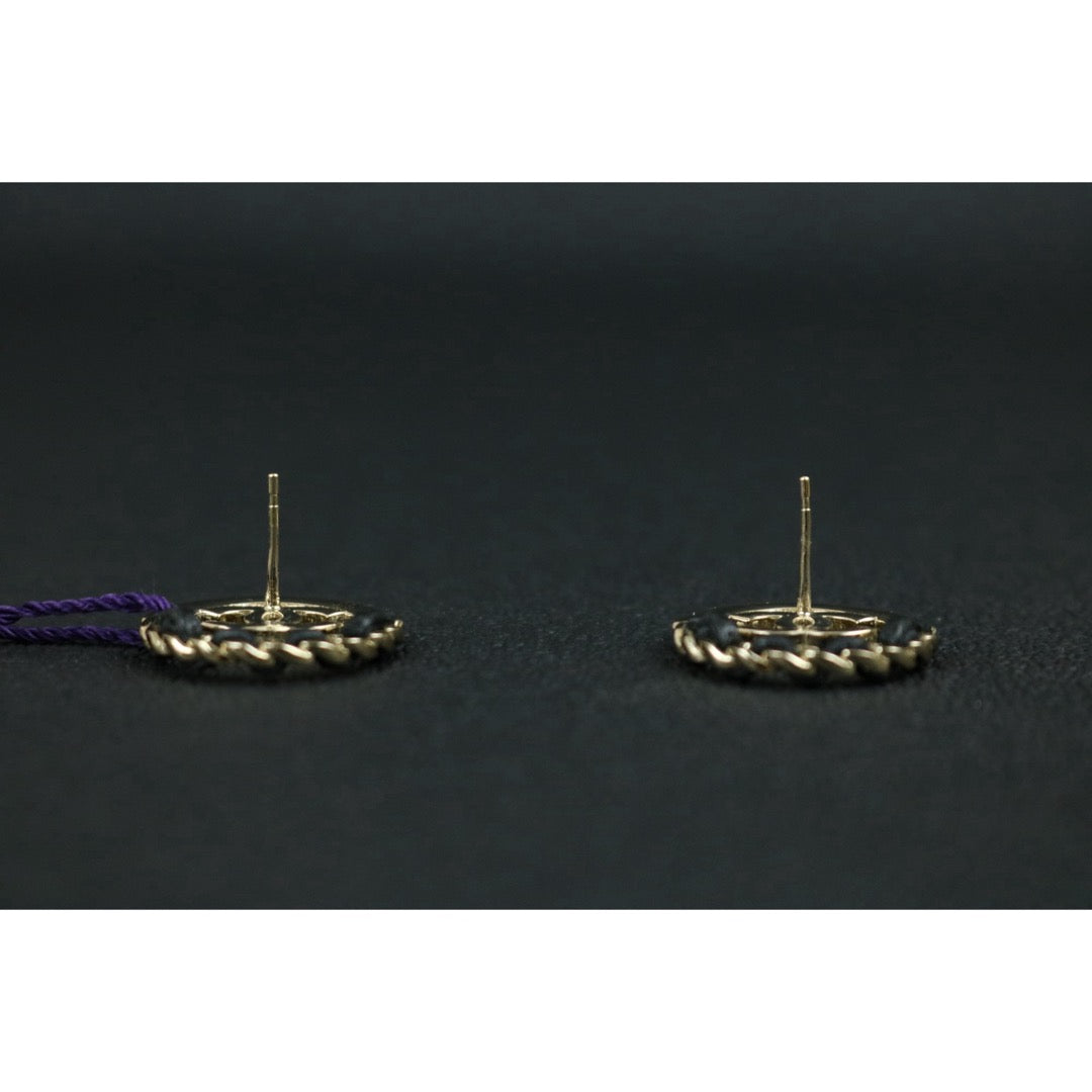 Include Authentic Detective Certificate of Authenticity｜Very Good ( Rank A) ｜CHANEL B22P COCO Mark Leather Pierced Earrings Made In 2022Year｜S26062101