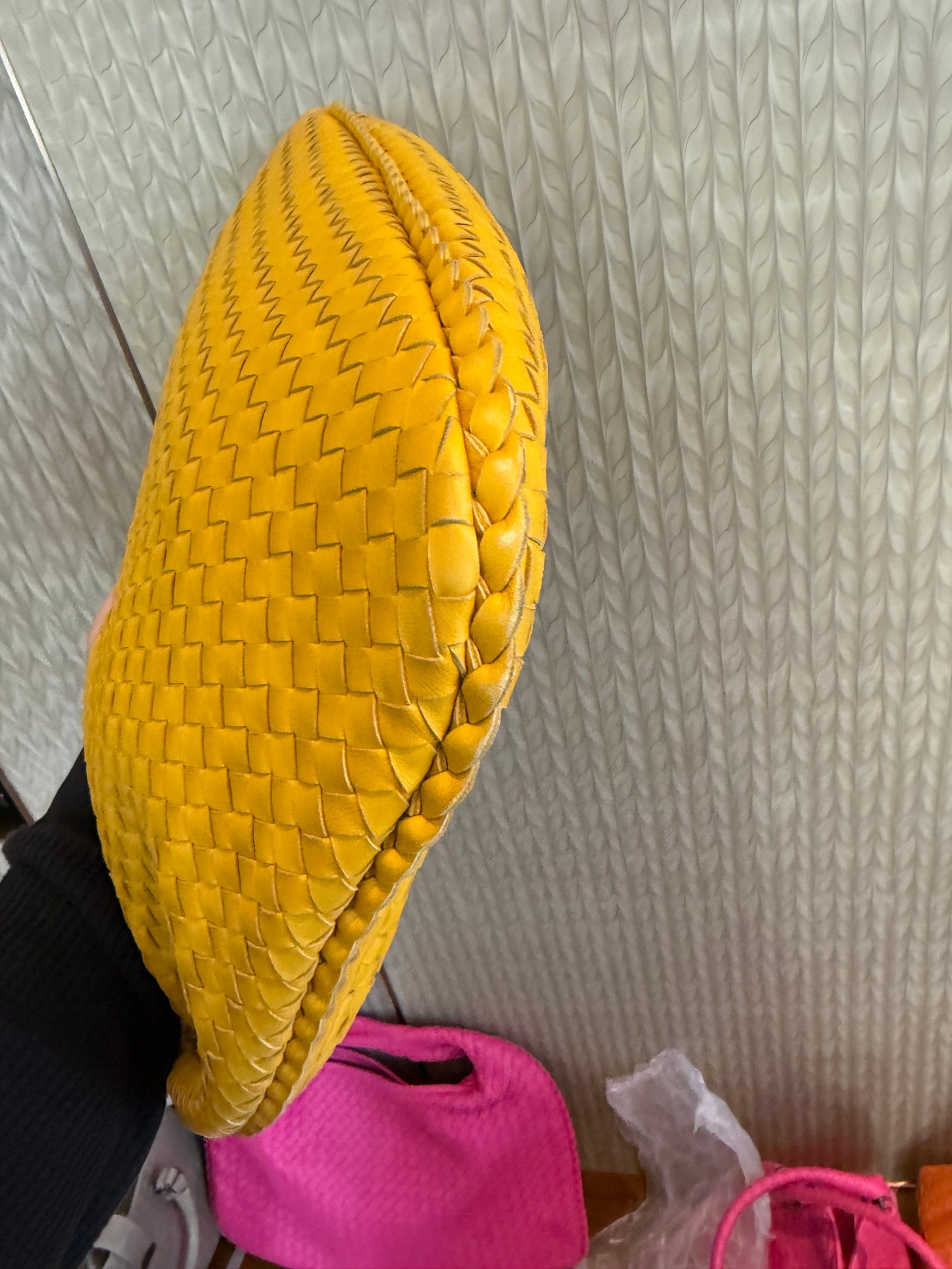 Bottega Veneta Lamb Skin Braid Shoulder Bag