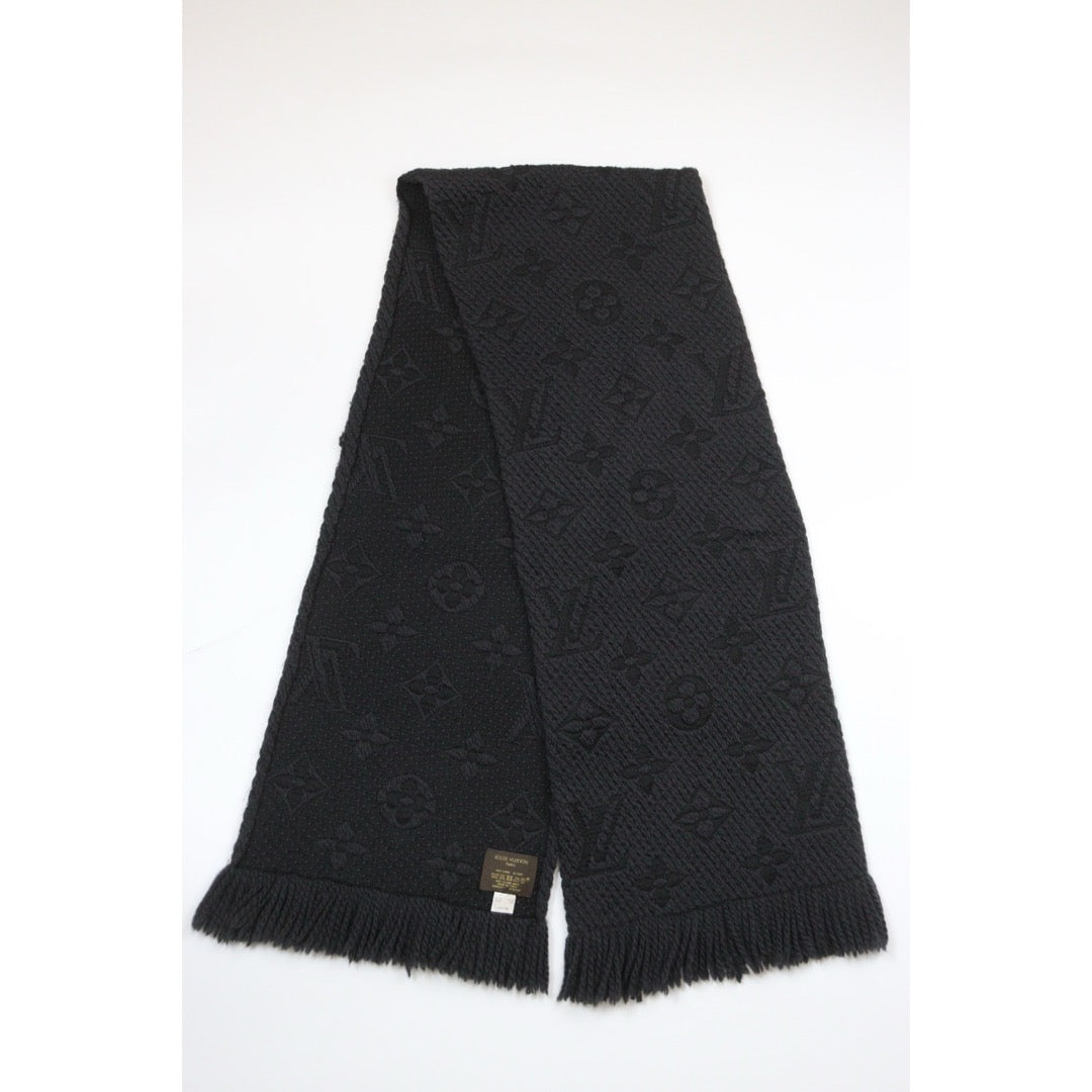 Very Good ( Rank A) ｜LV Monogram Escharpe Logomania Black Scarf｜26021304