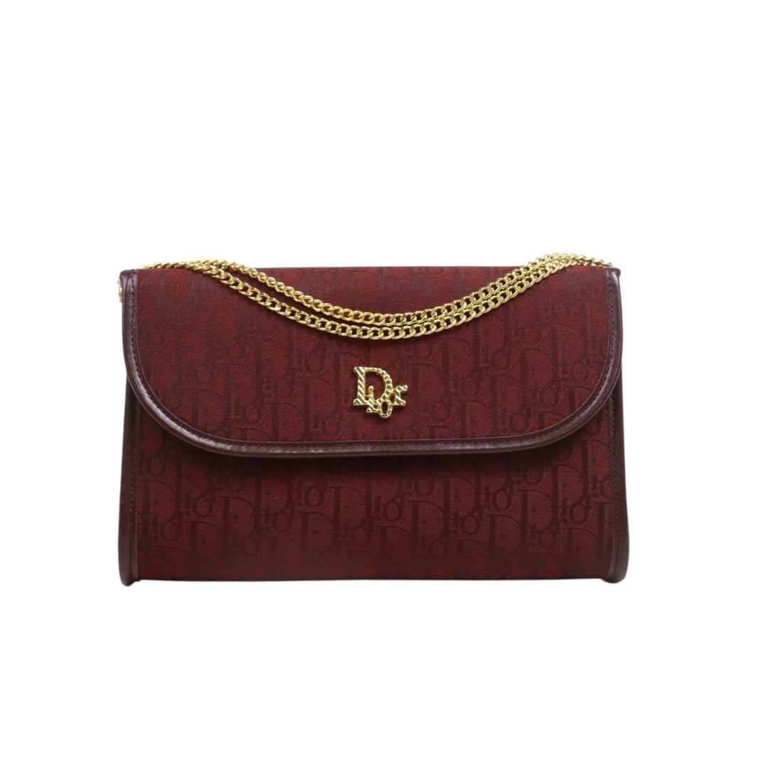 Include Entrupy Certificate of Authenticity｜Very Good ( Rank A)｜Dior Oblique Chain Bag  Burgundy｜26091402