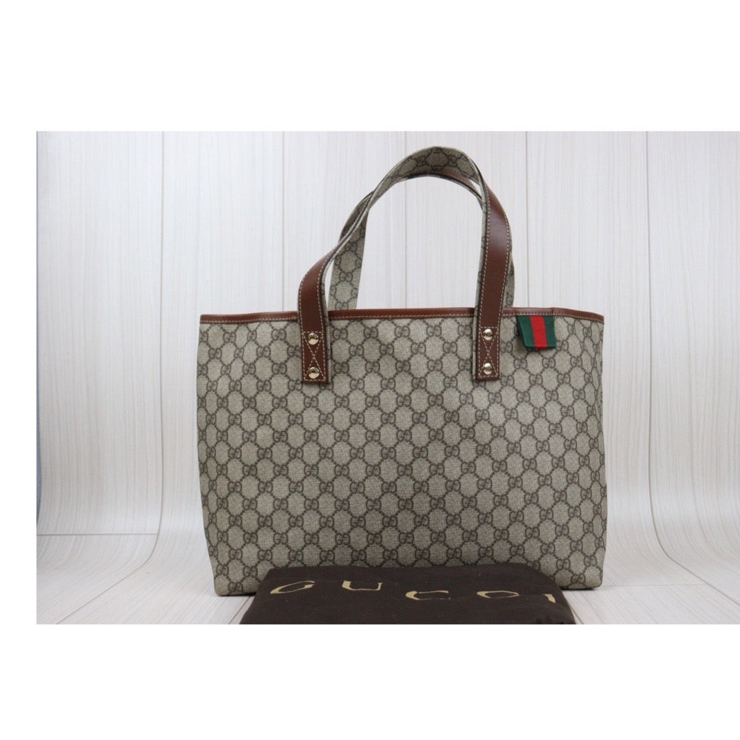 Rank A｜ GUCCI Vintage GG Canvas Tote Bag ｜Q24030513