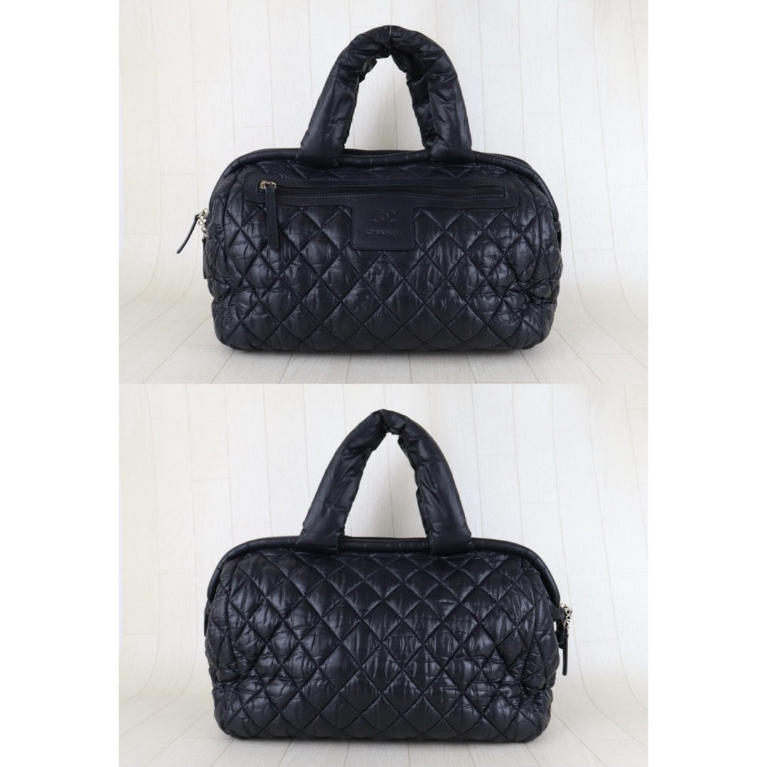Include Entrupy Certificate of Authenticity｜Very Good ( Rank A)｜ CHANEL COCOON Down Tote Hand Bag  Black Made in 2011Year ｜H26011402